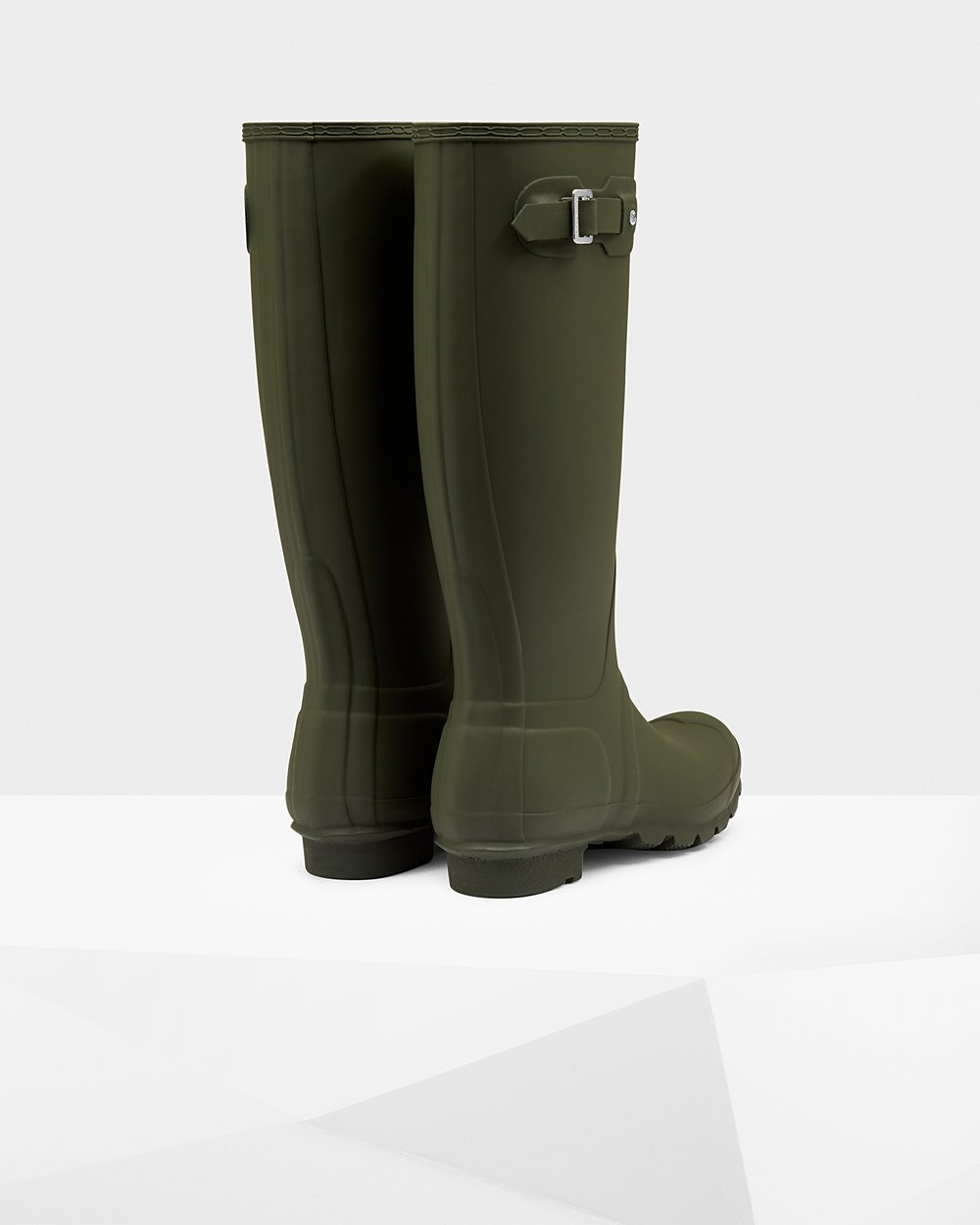 Bottes Hautes de Pluie Hunter Original Femme Vert Foncé Olive KOBYAQG-59